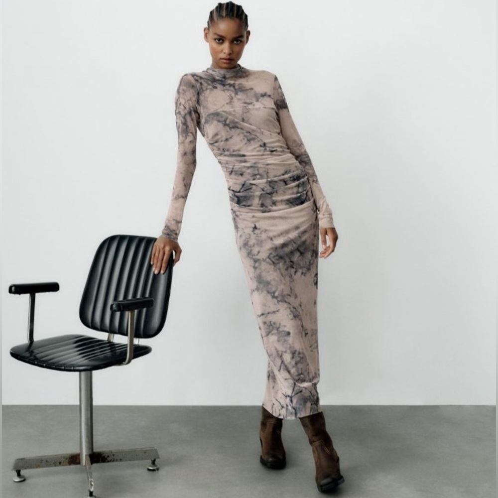 ZARA | PRINTED TULLE DRESS